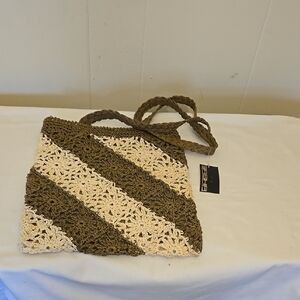 Sasha Stylish Beige and Sage Crochet Bag
